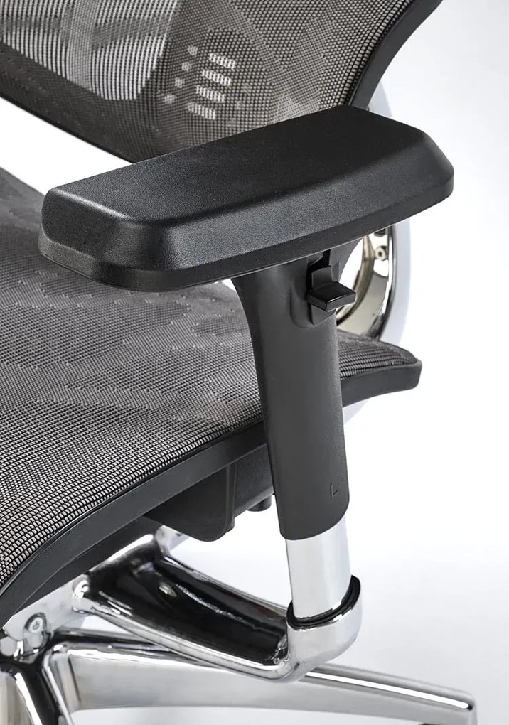 Ergonomiczny obrotowy szary fotel regulowany z zagłówkiem do 150 kg - Tipo