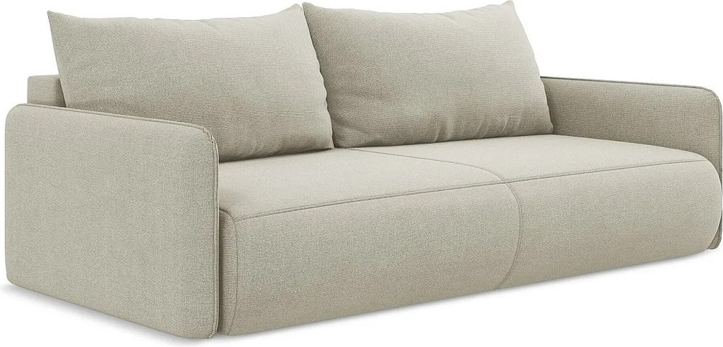 Kanapa 3-osobowa z funkcją spania - z tkaniny strukturalnej - jasny beż - NANEA