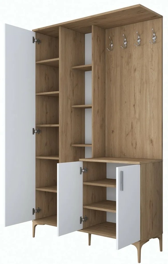 Zestaw do przedpokoju Ewe White and Walnut