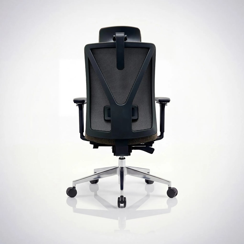 Fotel biurowy ergonomiczny obrotowy brązowy: VECTOR