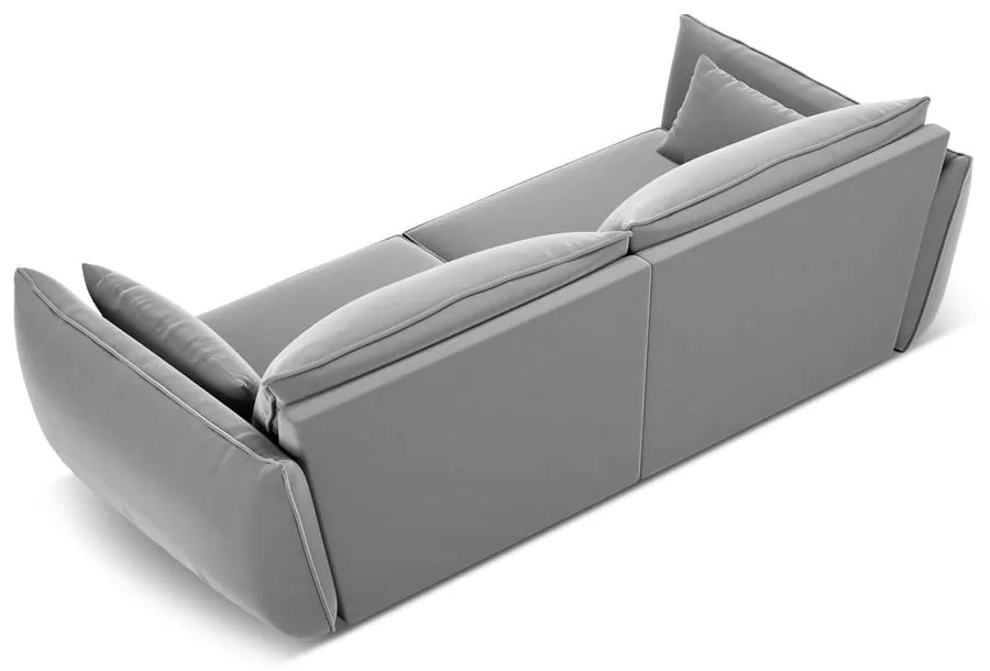 Jasnoszara aksamitna sofa 208 cm Vanda – Mazzini Sofas