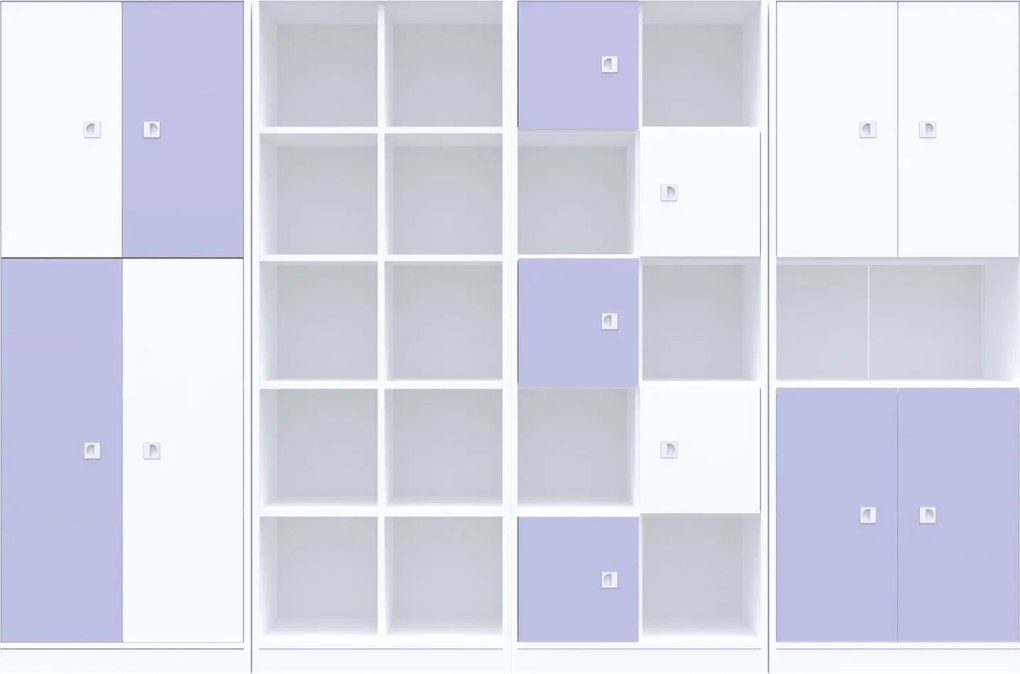 Zestaw mebli do pracowni szkolnych Blox Colours 10, fronty pastelowy fioletowy