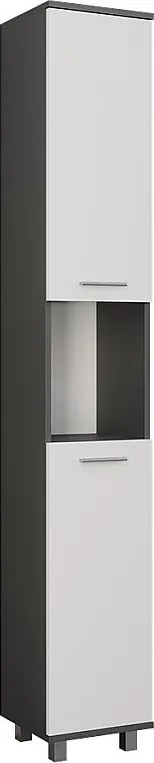 Wysoka szafka antracyt/biały 30.2x30x190 ilias