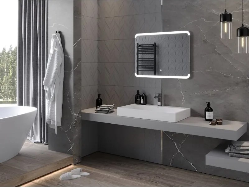 Mexen Nida lustro łazienkowe podświetlane 80 x 60 cm, LED 6000K, antypara - 9806-080-060-611-00