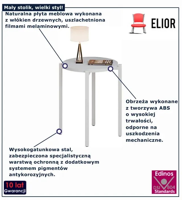 Biały okrągły stolik kawowy G7-S88
