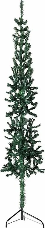Sztuczna wąska choinka bożonarodzeniowa 120 cm zielona z podstawą