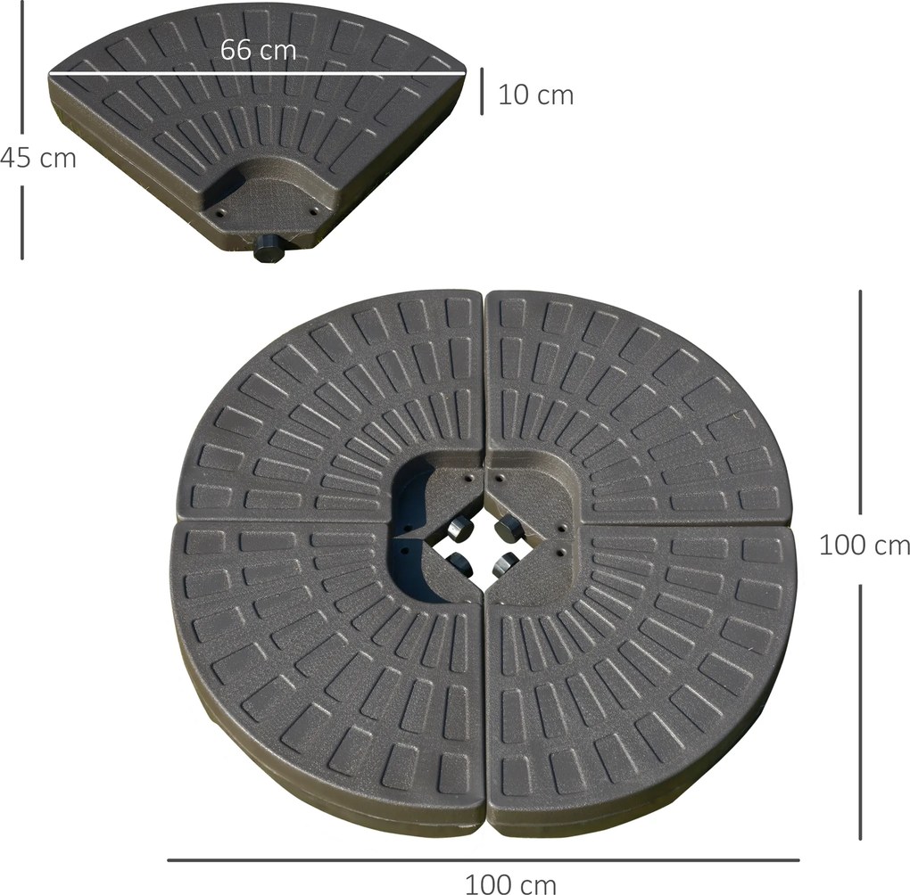 Outsunny obciążnik do parasola, 4-segmentowy