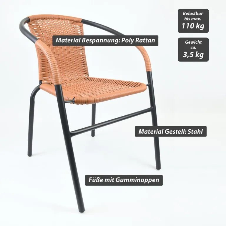 Zestaw krzeseł ogrodowych, szary/naturalny, 2szt