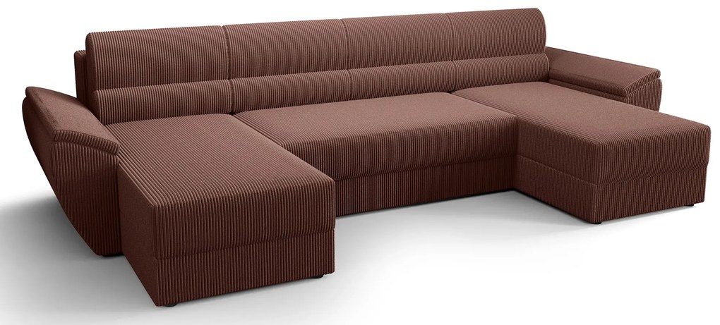 Różowy narożnik w kształcie U z pojemnikiem K9-B22