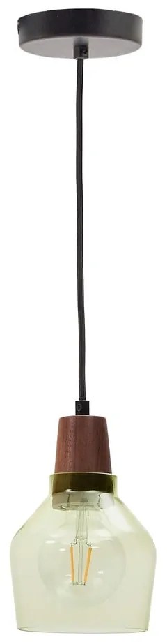 Zielona/w ciemnym naturalnym kolorze lampa wisząca ze szklanym kloszem ø 13,5 cm Silex – Kave Home