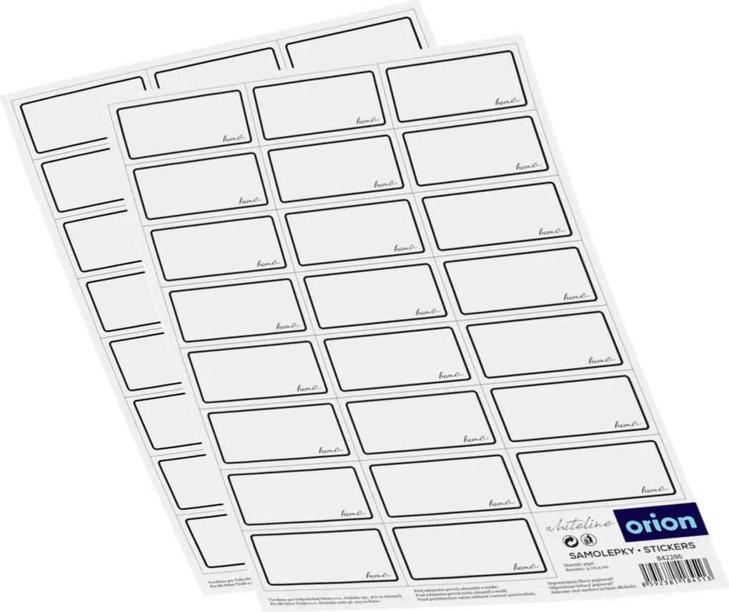 Orion Zestaw naklejek na przyprawy WHITELINE 2 x 23 szt.