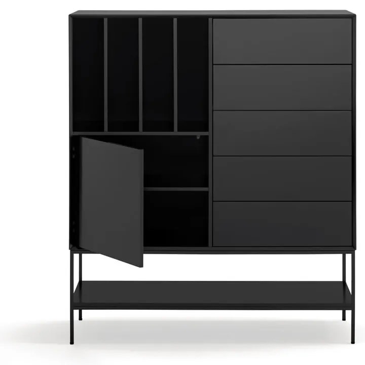 Czarna szafka 120x140x45 cm Platt – Teulat