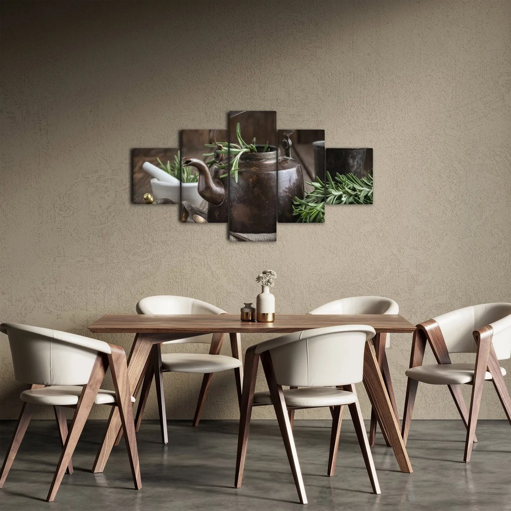 Obraz - Czajniczek z rozmarynem (125x70 cm)