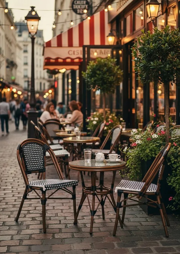 Czarno białe wiklinowe krzesło ogrodowe T1-S98