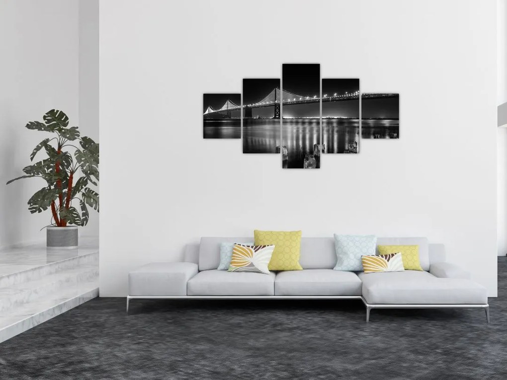 Obraz - Czarno - biały most (125x70 cm)
