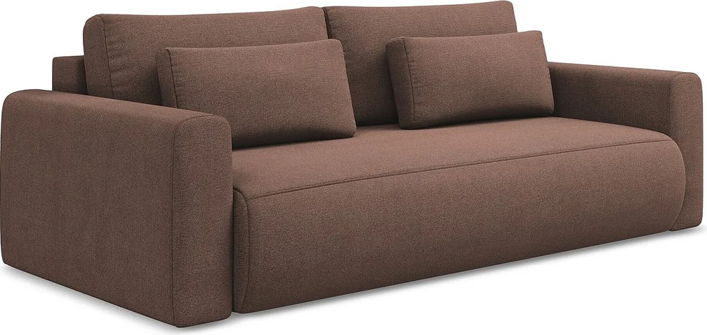 Kanapa 3-osobowa z funkcją spania - z tkaniny strukturalnej - pudrowy róż - KAPUA