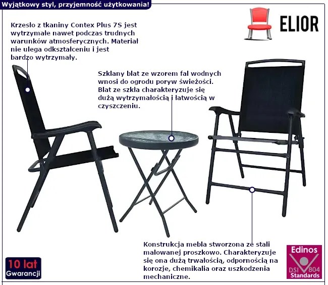 Zestaw mebli ze ogrodowych szklanym stolikiem F4-W81