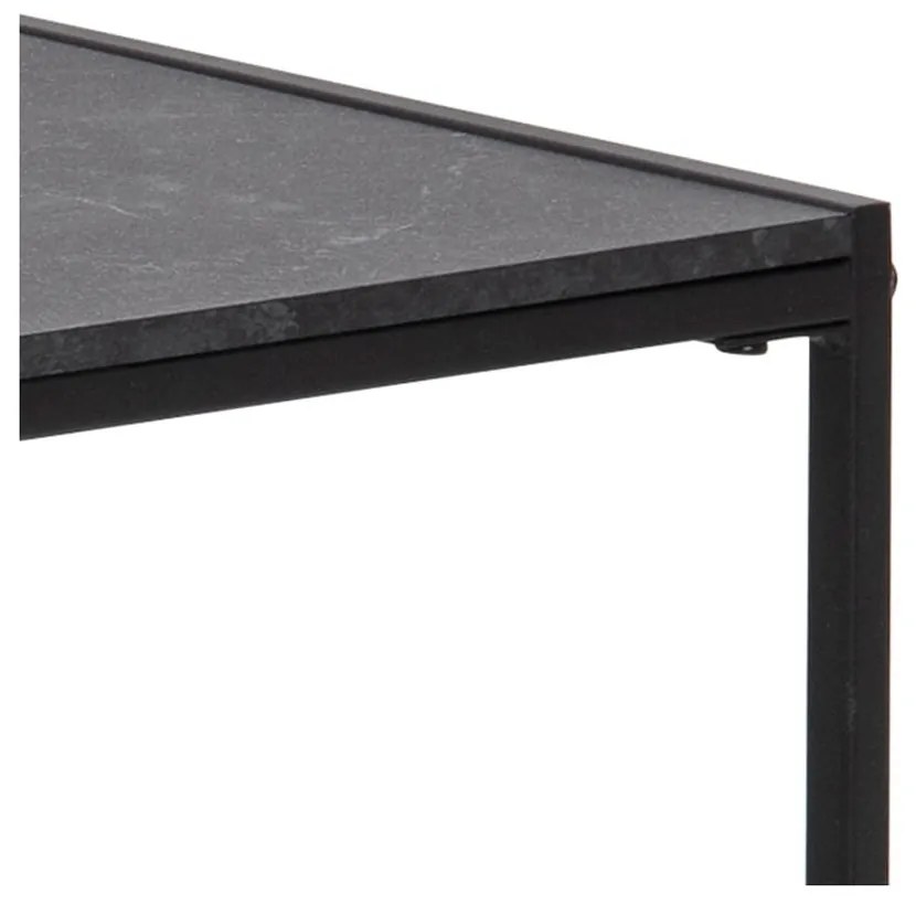 Stolik z blatem w dekorze marmuru w kolorze matowej czerni 60x120 cm Infinity – Actona