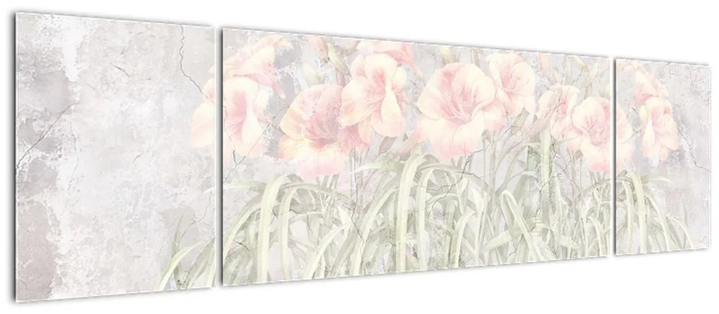 Obraz - Freska lilii (170x50 cm)