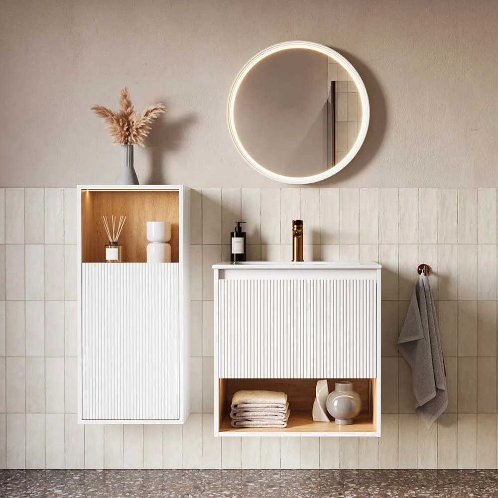 Badmöbel Set BELDIVO 60 cm mit Waschbecken