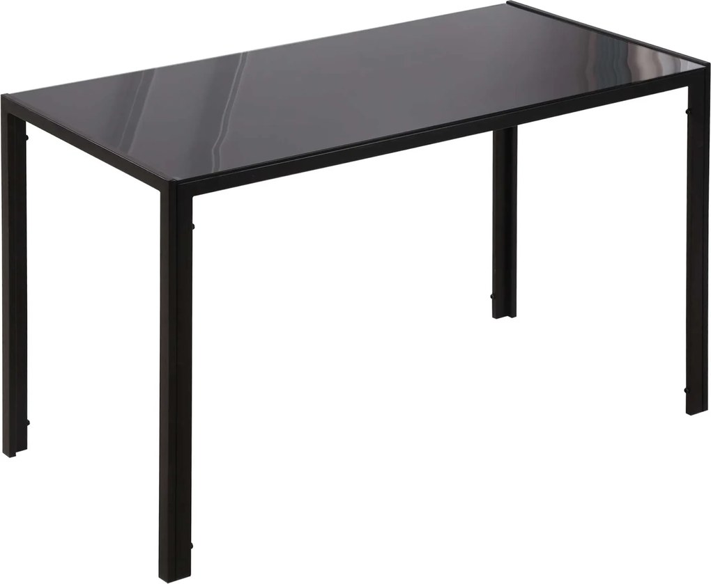 HOMCOM Stół jadalniany kuchenny nowoczesny design 120x60x75 cm czarny do salonu lub kuchni | Aosom PL