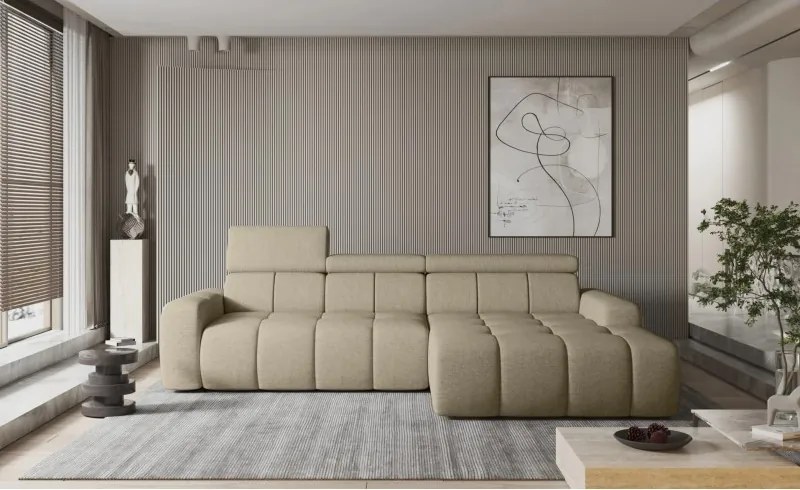 Narożnik ENZO S układ L z elektryczną regulacją siedziska z funkcją spania WERSAL