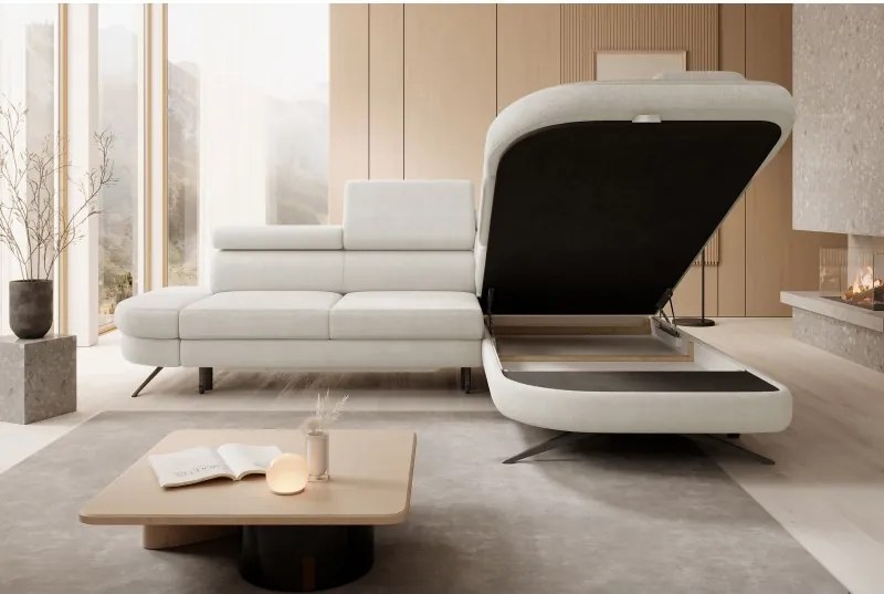 Narożnik OTIS L Prawostronny Regulowane Zagłówki wolnostojący tkanina AURORA 01 WERSAL