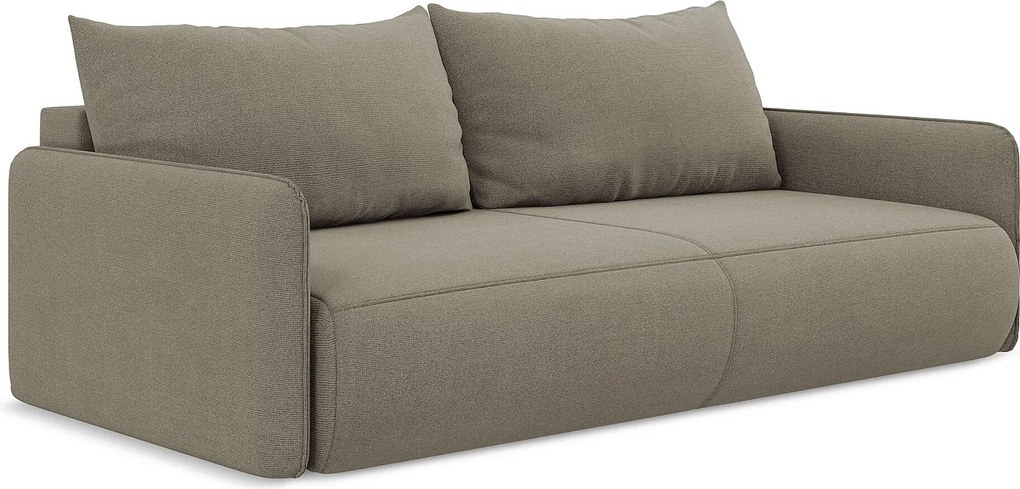 Kanapa 3-osobowa z funkcją spania - z tkaniny strukturalnej - ciemny beż - NANEA