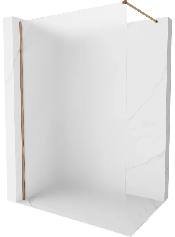 Mexen Kioto-X ścianka prysznicowa Walk-in 90 x 200 cm, szron 10 mm, różowe złoto - 800-090-101-60-30-X