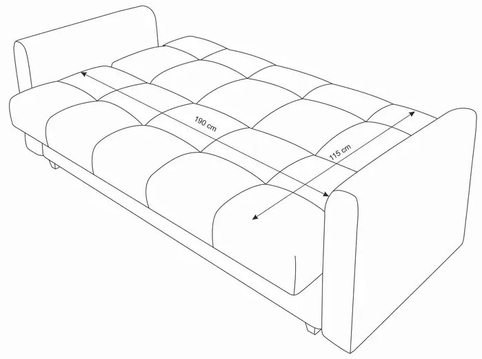 Czarna tapicerowana minimalistyczna wersalka Oldex 6X