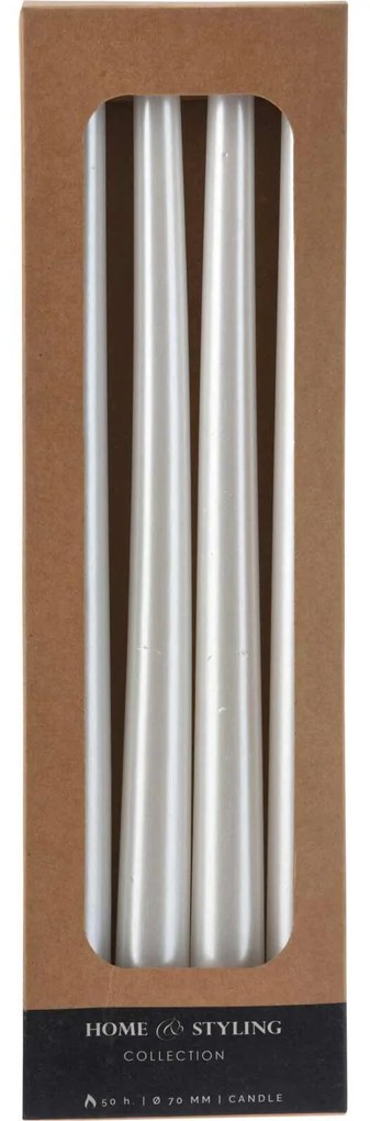 Metaliczne świece stołowe, 30 cm