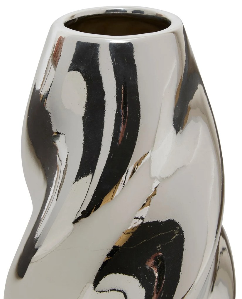 Wazon srebrny TWISTED SKY, ceramiczny, wys. 21 cm