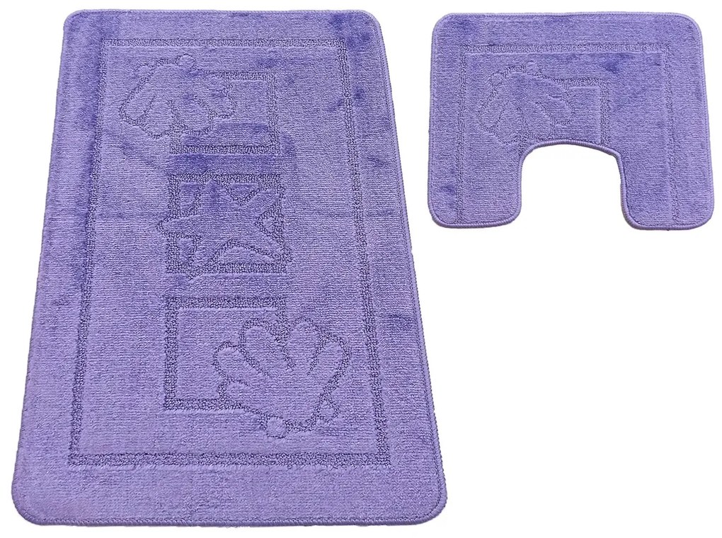 Komplet fioletowych dywaników łazienkowych G3-C53
