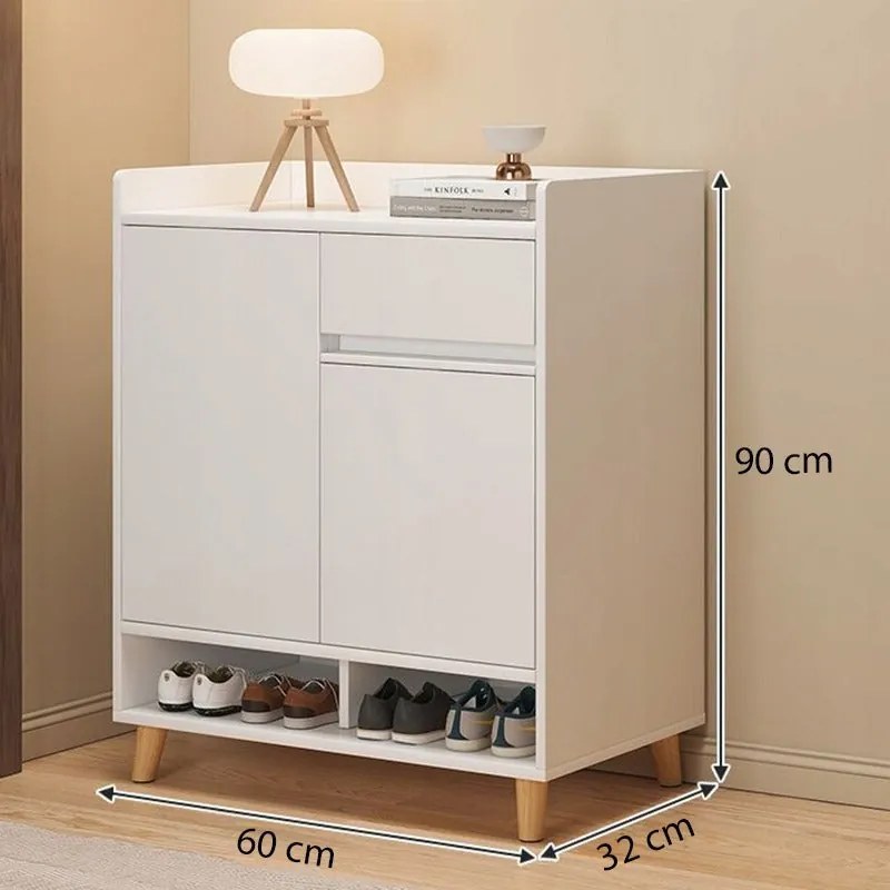 Nowoczesna komoda szafka biała pojemna miejsce na buty 60 cm z szufladą