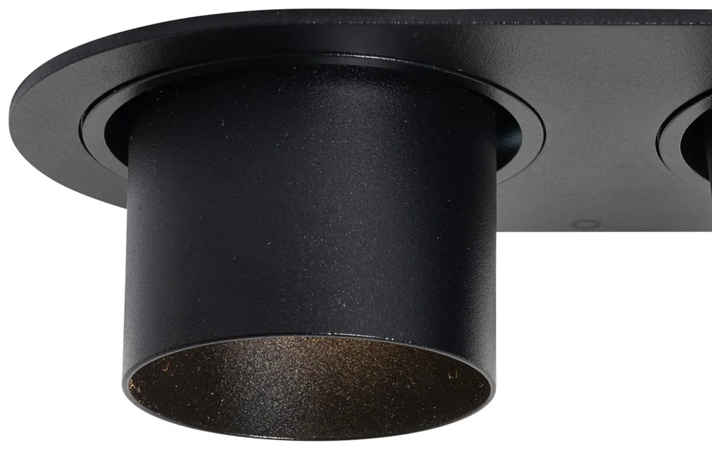 Set van 6 inbouwspots zwart GU10 50mm 2-lichts - Installa Nowoczesny Oswietlenie wewnetrzne