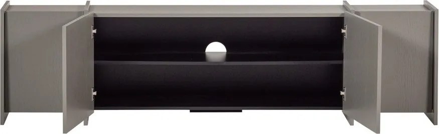 Szara szafka pod TV w dekorze jesionu 200x53x44 cm Brock – WOOOD