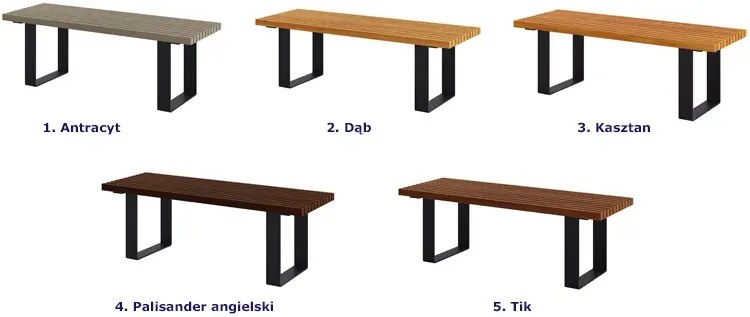 Ławka miejska bez oparcia 150cm palisander - Austis 2X