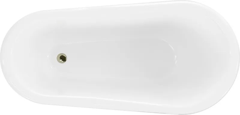 Mexen Retro wanna wolnostojąca 150 x 73 cm, biała/czarna, nogi złote - 53251507375-50