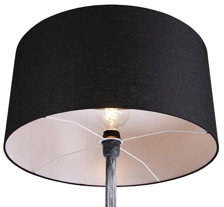 Lampa stojąca szara z czarnym kloszem 50 cm - Simplo Rustykalny / Vintage Oswietlenie wewnetrzne
