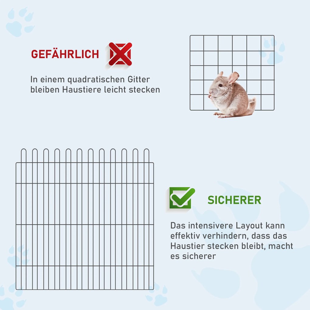 PawHut Metalowy kojec dla zwierząt Wybieg dla szczeniąt bezpieczny i przestronny czarny 180x180x61cm | Aosom PL