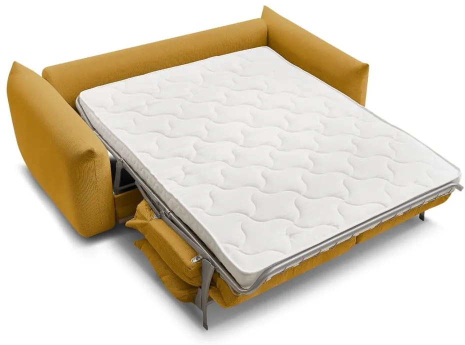 Żółta rozkładana sofa 214 cm Ernest – Bobochic Paris