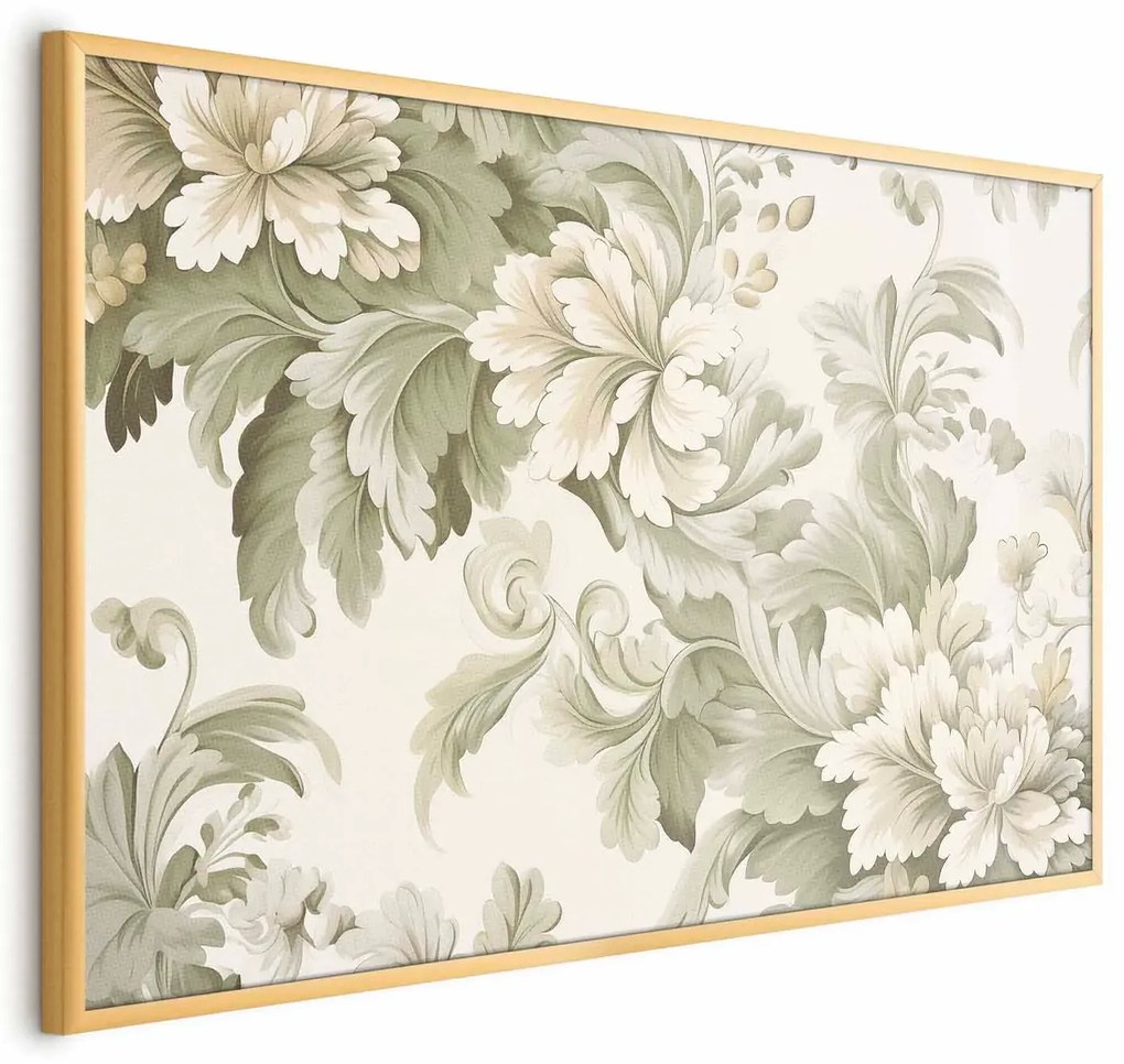 Plakat Vintage kwiaty 30x21 cm z ramą złotą bez marginesu ARTGEIST B