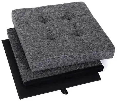 Ciemnoszara pufa pikowana ze schowkiem N3-L74