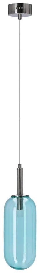 Niebieska lampa wisząca LED ze szklanym kloszem ø 13 cm Fiuggi – Candellux Lighting