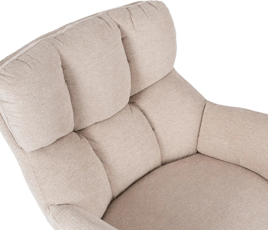 Fotel Wypoczynkowy Obrotowy REAL do Salonu Kremowy Nowoczesny