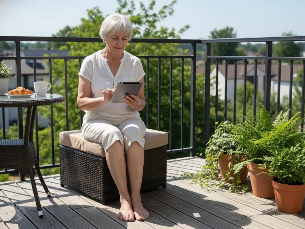 Pufa ogrodowa TINTO brązowy technorattan