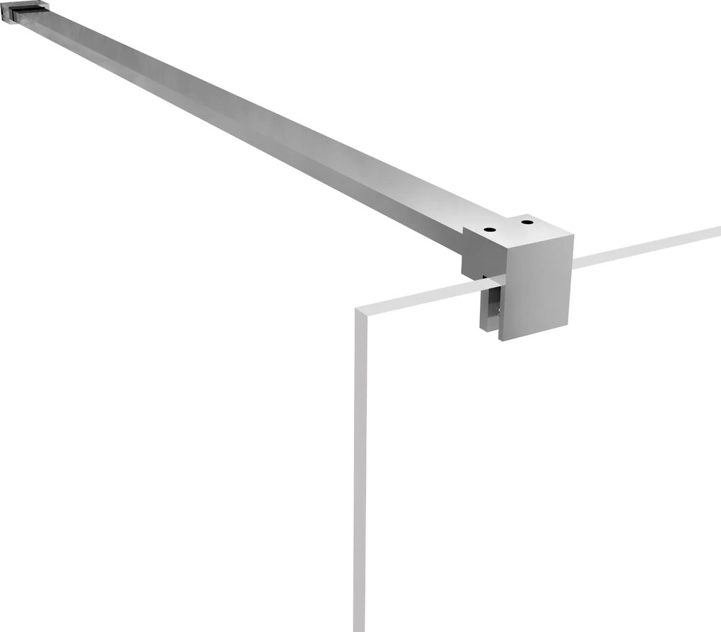 Ścianka prysznicowa WALK IN FIX grafitowa 8 mm MOLIS Grafit Square MASSI I Różne rozmiary : Kolor profili kabiny - chrom / srebrny, Szerokość ścianki - 70 cm
