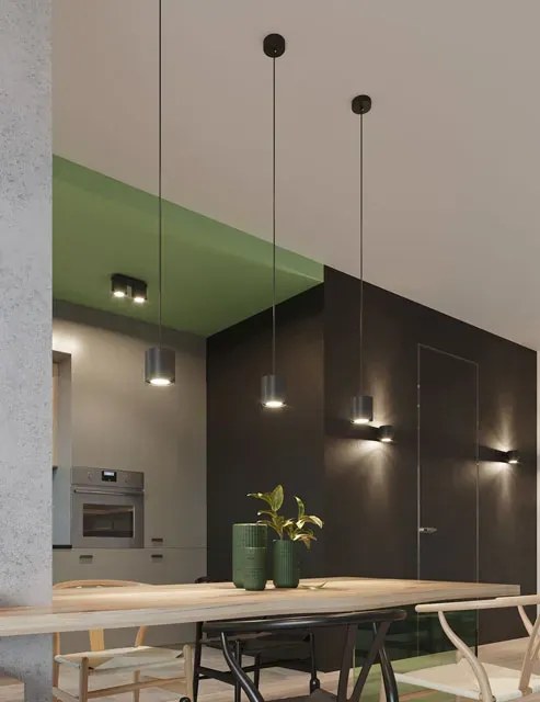 Czarna okrągła lampa wisząca - E815-Melvis