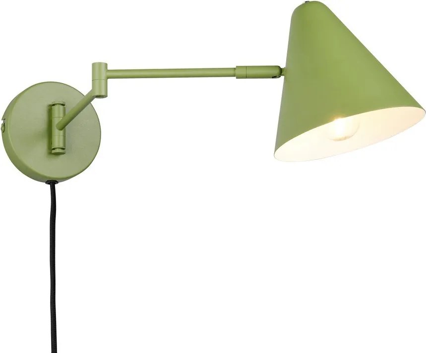 Zielony kinkiet z elastyczną konstrukcją do kontaktu ø 15 cm Cosima – Trio