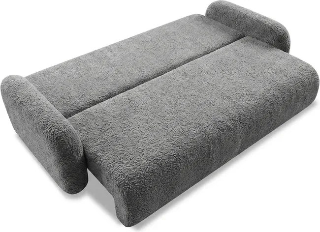 Sofa VIDI Rozkładana Dwuosobowa Ciemnoszara Boucle Japandi